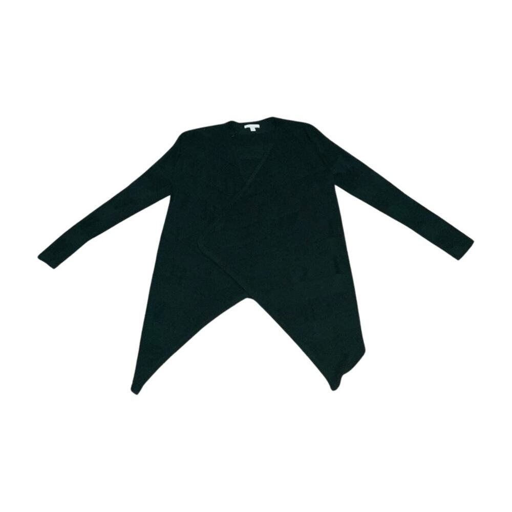 New York And Company Plush Open Front Cardigan Green Marled Size S
